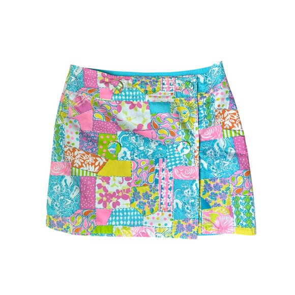 LILLY PULITZER Womens Multi Patchwork Reversible Skirt Sz 4 - Picture 3 of 11